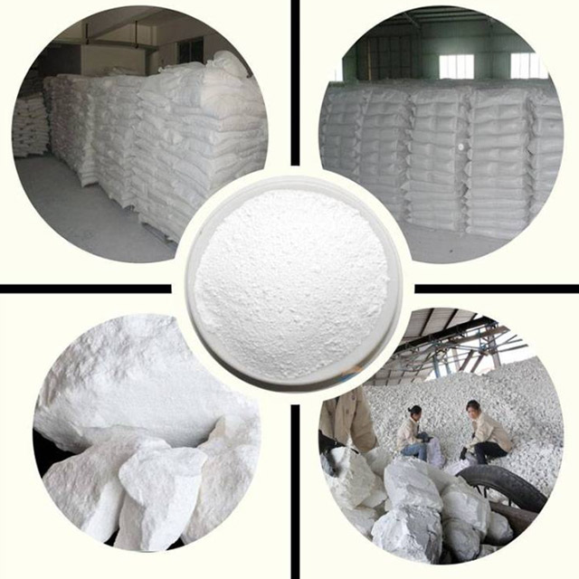 industrial calcium oxide production and storage showcase in warehouse